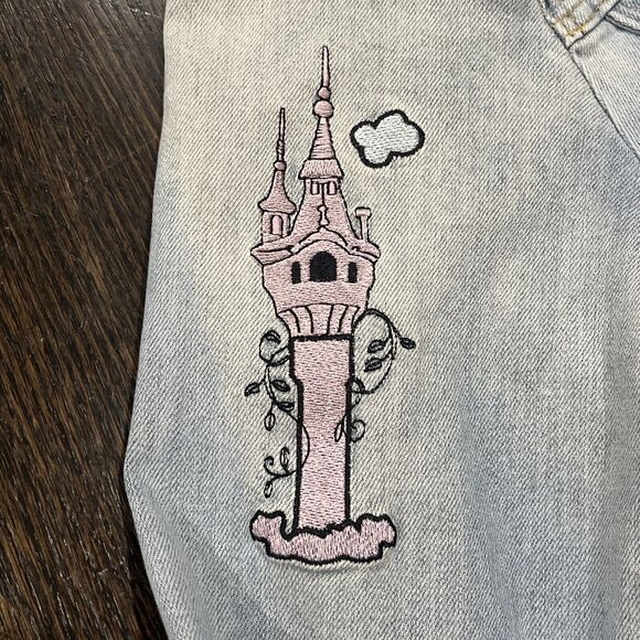 Disney Parks Denim Jacket Women’s XL Tangled Rapunzel Let Your Power Shine Blue - Picture 4 of 13